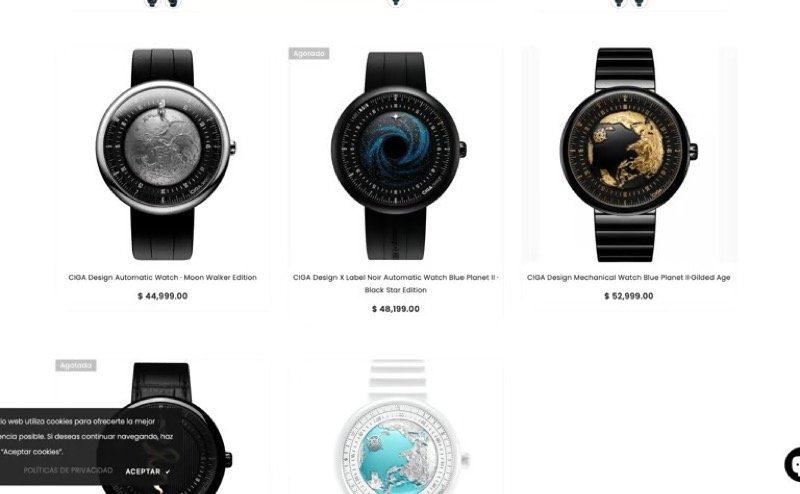 Tienda online de Ciga Design con la colección Blue Planet